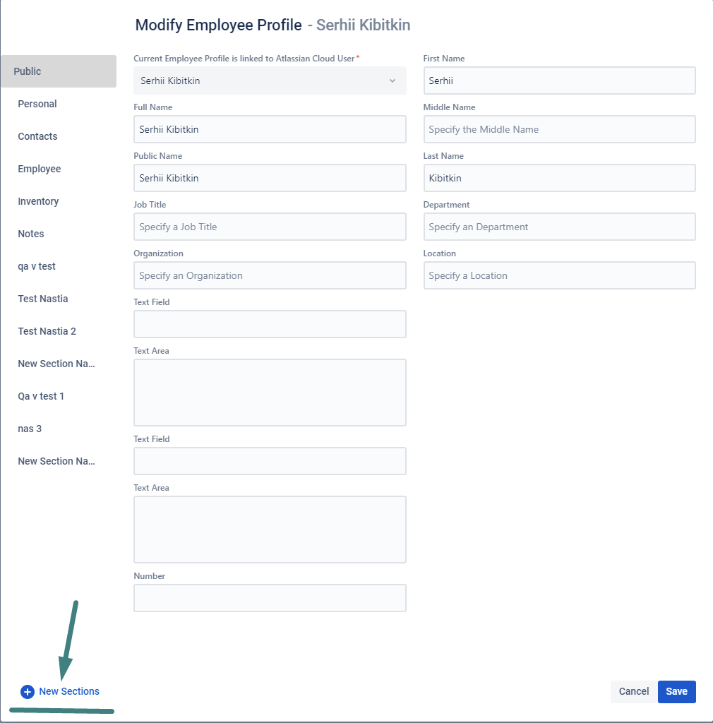 Employee Record cusom filed